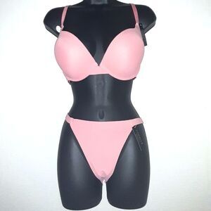 Youmita 36C Mauveglow Push Up Bra and Large Seamless Hi-Leg Panty NWT